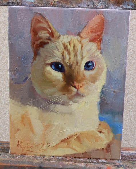 20x15 cm Oil on canvas To order a custom portrait of your pet or buy some of my paintings, visit my website (link in bio) ⠀ ⠀ #art… | Instagram Katya Minkina, Pet Loss Cat, Kunst Inspo, Painting Cat, Custom Cat Portrait, Cat Artwork, Cat Portrait, Oil Portrait, Custom Cat