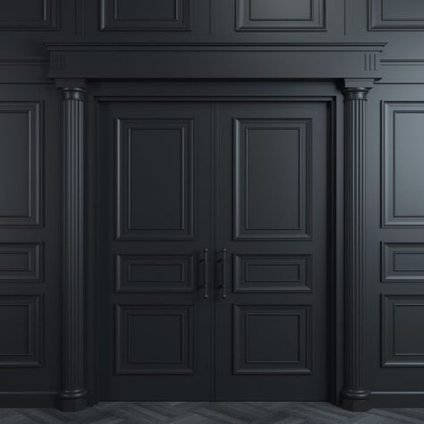 Interior Trim Ideas, Black Trim Interior, Painting Interior Doors Black, Painted Interior Doors, Black Paint Color, Black Interior Doors, Make A Door, Black Interior Design, Painting Walls