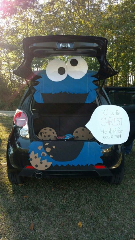 Trunk Or Treat Cookie Monster Ideas, Trunk Or Treat Ideas For Cars Cookie Monster, Cookie Monster Truck Or Treat Ideas, Cookie Monster Trunk Or Treat Ideas, Sesame Street Trunk Or Treat Ideas, Cookie Monster Truck Or Treat, Cookie Monster Trunk Or Treat, Monster Trunk Or Treat, Bathroom Planning