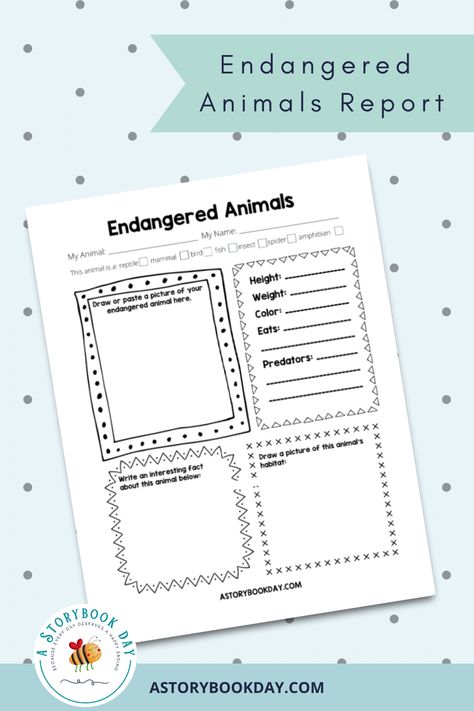 Use this fun Endangered Animals Report Template in your homeschool classroom to study more about different endangered animals! #homeschool #freeprintables Animal Report Template Free, Endangered Species Activities, Endangered Animals Activities, Endangered Species Project, Animal Report Template, Endangered Animals Project, Homeschool Notebooking, Animal Fact File, Animals Activities