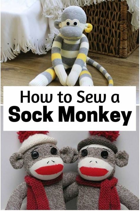 Diy Sock Monkey, Sock Monkeys Diy, Monkey Diy, Sock Monkeys Tutorial, Sock Monkey Pattern, Diy Sock Toys, Crochet Sock Monkeys, Sock Monkey Dolls, Sock Monkey Baby