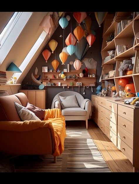 Kids Room Decor – Nymphs Forest Kids Room, Kids Room Decor Ideas, Kids Room Murals, Small Attic, Modern Kids Room, Attic Rooms, Room Decor Ideas, Modern Kids, Kids Room Decor