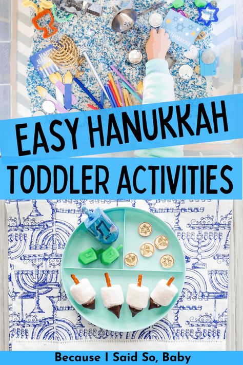 Chanukah Decorations Diy, Hanukkah Toddler Crafts, Hannukah Activities Toddlers, Chanukah Preschool Activities, Hanukkah Toddler Activities, Hanukkah Theme Preschool, Hanukkah Activities For Toddlers, Hanukkah Bulletin Board Ideas, Hanukkah Crafts For Toddlers