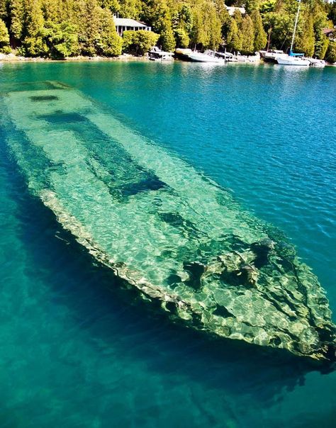 Great Lakes shipwrecks in shallow water.  AWESOME!!!! Shipwreck Diving, Lakes Canada, Tobermory Ontario, Great Lakes Shipwrecks, Sunken Ships, Bruce Peninsula, Great Lakes Ships, Big Tub, Abandoned Ships