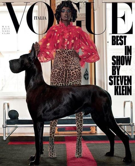 ANOK YAI & PRINCE (DOG) | VOGUE ITALIA MAY,2019 COVER. PHOTOGRAPHED BY  STEVEN KLEIN Anok Yai, Steven Klein, Homecoming Week, Vogue Vintage, Vogue Magazine Covers, Chanel Resort, Magazine Vogue, Julien Macdonald, Fashion Magazine Cover