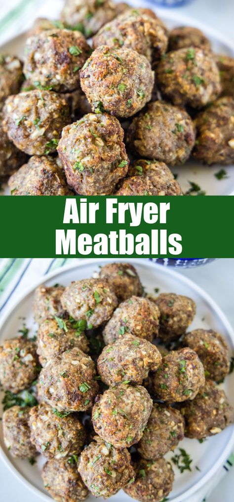 Beef Meatballs Air Fryer, Airfryer Meatballs, Meatballs In The Air Fryer, Air Fryer Meatballs, Prepping Ideas, The Best Air Fryer, Friends Recipes, Delicious Appetizers, Food Italian