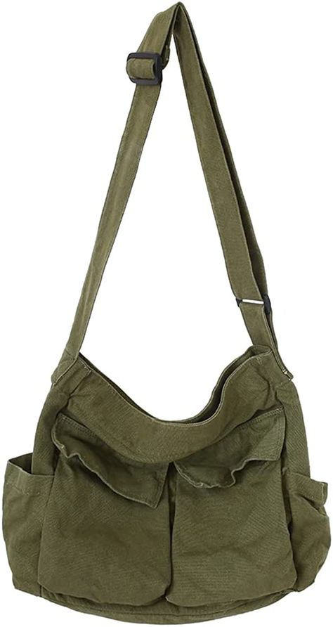 Amazon.com: Canvas Shoulder Bag Large Hobo Crossbody Bag with Multiple Pockets Canvas Messenger Tote Bag for Women and Men : Clothing, Shoes & Jewelry Sling Bag Aesthetic, Cute Messenger Bags, Messenger Bags For School, Canvas Sling Bag, Tote Bag With Pockets, Large Hobo Bag, Hobo Tote Bag, Hobo Crossbody Bag, Laptop Shoulder Bag