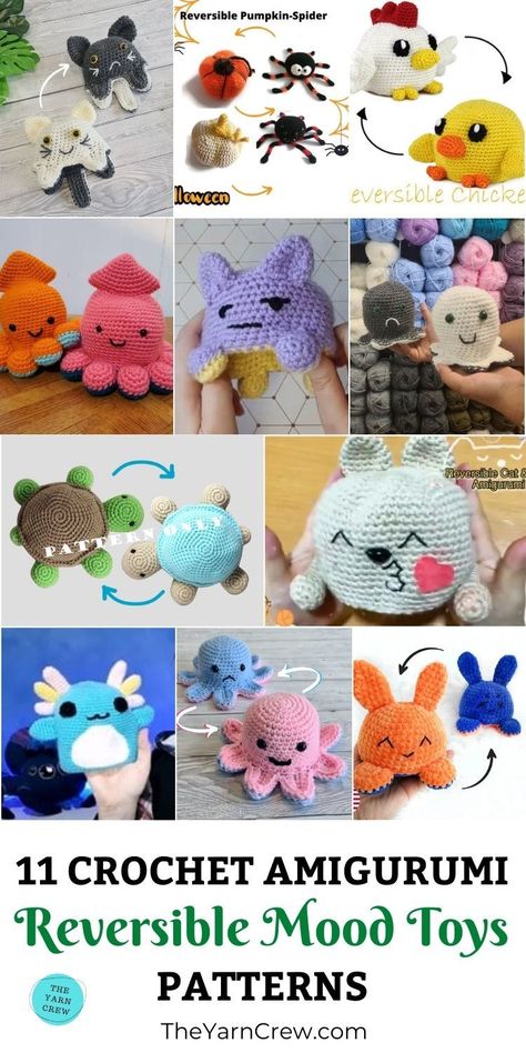 Crochet Reversible Octopus Free Pattern, Micro Crochet Pattern Free, Toy Crochet Patterns, Scrap Yarn Crochet, Octopus Crochet Pattern, Quick Crochet Projects, Micro Crochet, Crochet Animals Free Patterns, Toy Crochet