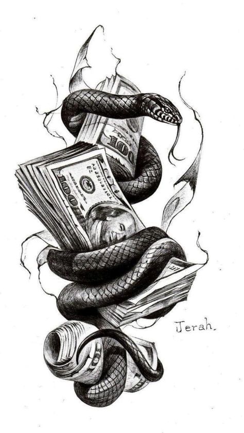 1993 Tattoo, Chest Tattoo Drawings, Tato Maori, Tato Flash, Tattoo Lotus, Drawing Designs, Gangsta Tattoos, Money Tattoo, Snake Tattoo Design