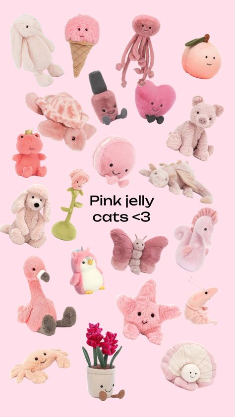 #jellycats #aestehtic #fyp Stuffed Animals Cute, Jellycat Stuffed Animals, Cute Squishies, Cute Gifts For Friends, Cats Aesthetic, Pink Life, Pretty Animals, Cute Animals Images, Birthday Wishlist