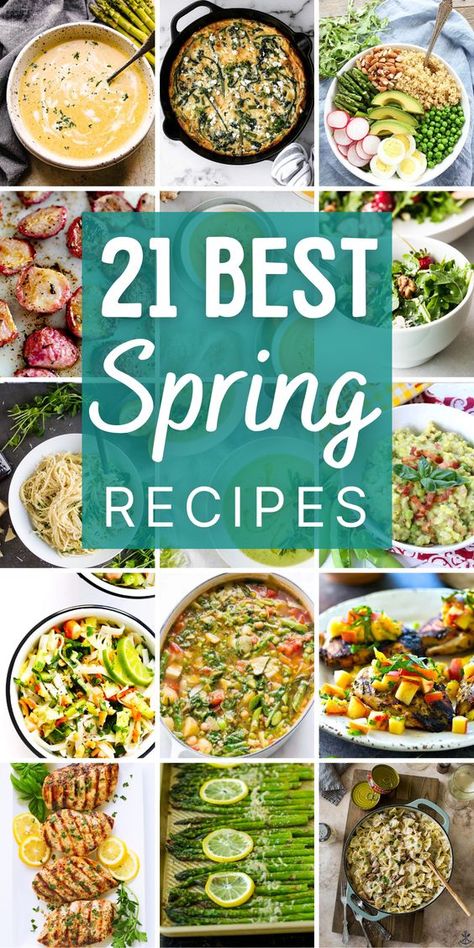 Easy Spring Recipes Dinners, Fresh Spring Meals, Spring Time Recipes Dinners, Spring Meals For A Crowd, Spring Time Dinners, Spring Supper Ideas Meals, Spring Grilling Ideas, Springtime Dinner Recipes, Spring Time Recipes