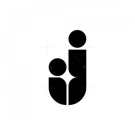 IJ Or JI Letter Logos. The combination of the letters I and J combined into a monogram with the initials IJ or JI. Impressed simple, modern, and unique. This brand can be used for any company. This logo is not yet available on any website and platform. One Letter Logo Design, Simple Monogram Logo, Logo With People, Logos With Letters, Logo With Initials, I Monogram Logo, Two Letters Logo, Graphic Designer Logos, One Letter Logo