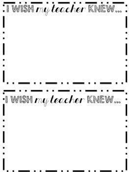 I Wish My Teacher Knew...Printable - Freebie I Wish My Teacher Knew, Teaching Study Skills, 4th Grade Activities, Kindness Activities, Ela Classroom, Secret Place, High School Classroom, Language And Literature, Teaching Inspiration