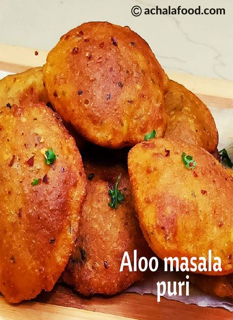 Aloo Puri Recipe, Aloo Poori Recipe, Masala Puri Recipe, Aloo Masala, Masala Puri, Puri Recipe, Recipe Potato, Puri Recipes, Breakfast And Brunch