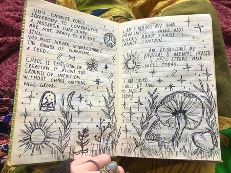 Witchy Sketchbook Ideas, Spiritual Sketches Art Journals, Journal Doodles Aesthetic Spiritual, Spiritual Doodles Art Journaling, Witchy Sketchbook, Spiritual Drawings Ideas, Spiritual Doodles, Vent Journal Ideas, Sketchbook Quotes