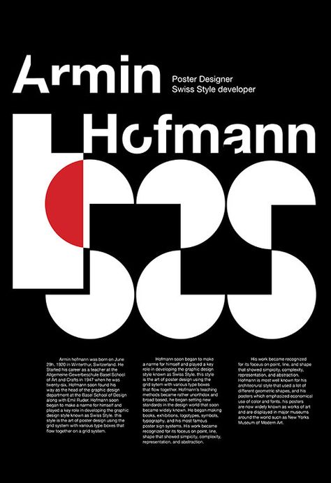 Armin Hofmann Poster Design on Behance Artist Research Page, Armin Hofmann, International Typographic Style, Frida Kahlo Paintings, Poster Advertising, Swiss Style, Goddess Artwork, Swiss Design, Typography Poster Design