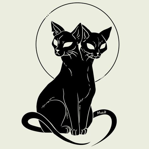 Lucifer Cat Tattoo, Horror Cat Tattoo, Scared Black Cat Tattoo, Anime Love Tattoo, Three Headed Cat Tattoo, Evil Cat Drawing, Two Headed Cat Tattoo, Goth Cat Tattoo, Gothic Cat Tattoo