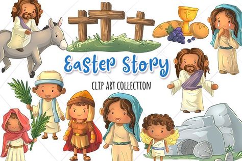 Bible Clipart, Teacher Librarian, Easter Printables Free, Easter Story, Easter Religious, Easter Clipart, Jesus Stories, Design Illustrations, Jesus Resurrection