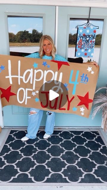 Maria Schopmeyer on Instagram: "A brown paper sign is the perfect (& cheapest) way to make a sign for any special occasion! ❤️🤍💙 #thefarmandco" Brown Paper Signs, Brown Paper Sign, Daycare Classroom, Make Brown, Happy July, How To Make Brown, June 17, Brown Paper, A Sign