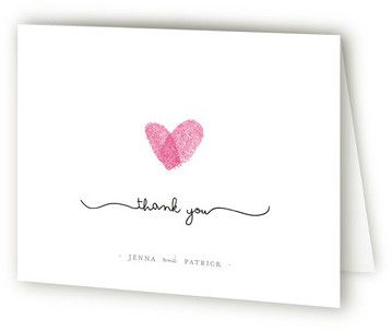 Fingerprint Heart Bridal Shower Thank You Cards Thank You Thumbprint Art, Thumbprint Art For Friends, Fingerprint Thank You Cards, Mother’s Day Fingerprint Ideas, Fingerprint Heart Magnets, Fingerprint Cards, Fingerprint Heart, Thank You Cards From Kids, Teacher Appreciation Cards