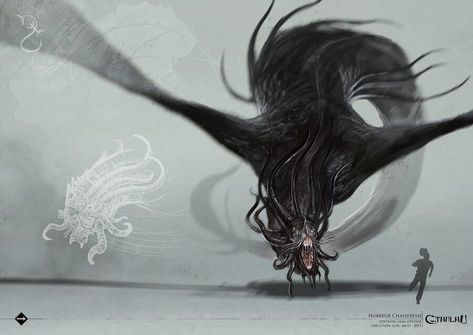 Magic Creatures, Flying Monsters, Illustration Fantasy, Lovecraftian Horror, Cthulhu Mythos, Cool Monsters, Fantasy Beasts, Cosmic Horror, Alien Concept Art