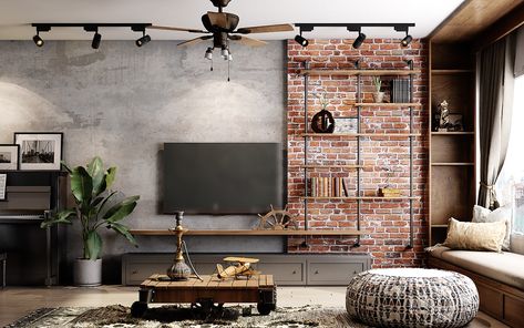 Industrial Interior Design Living Room, Industrial Design Living Room, Estilo Industrial Chic, Ideas Decoracion Salon, Industrial Concept, Industrial Chic Interior, Modern Industrial Living Room, Industrial Decor Living Room, Industrial Living Room Design