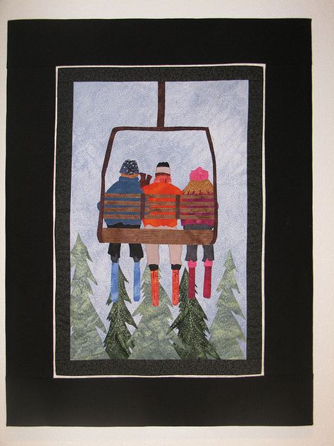 Chairlift Drawing, Ski Artwork, Ski House Decor, Burning The Midnight Oil, Mountain Wood Art, Modern Quilting Designs, Ski Art, Midnight Oil, Carved Wood Wall Art