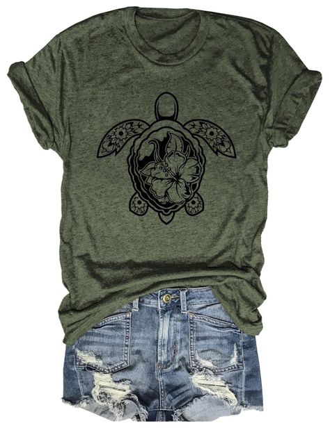 PRICES MAY VARY. Women's Summer Turtle Printed T-Shirt Funny Cute Animal Graphic Tees Tops Material: soft material; Lightweight, soft and breathable. Style:Round Neck Tops, short sleeve T-Shirt, graphic tshirt, casual tops, funny cute tees. Suitable for matching pants, leggings, skirts, shorts, jeans, and so on. As different computers display colors differently, the color of the actual item may vary slightly from the above images, thanks for your understanding. Cheap Vacation T-shirt For Women, Cheap Women's T-shirt With Sublimation Print, Cheap T-shirt For Spring, Cheap Summer Tops With Sublimation Print, Free Shirt Images, Cheap Graphic Print Tops For Outdoor, Cheap Sublimation Print Tops For Summer, Tshirts For Leggings, Cat T Shirts For Women