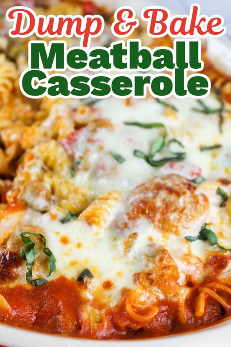 Dump And Make Meatball Casserole, Easy Casseroles Meatball, Meatballs Casserole Easy, Dump And Go Meatball Casserole, Dump And Bake Meatballs, Italian Meatball Bake, Dump And Bake Meatball Casserole Recipe, One Pan Meatball Casserole, Dump And Bake Meatball Casserole Easy Recipes