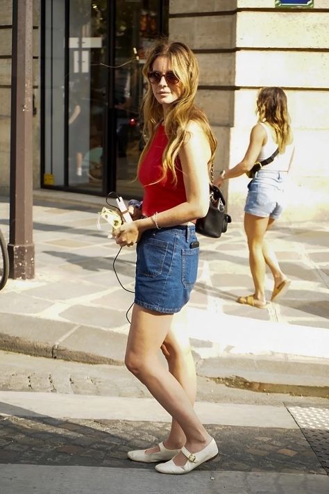 Lana Del Rey Is Playing The Archetypal French Girl In Paris | British Vogue Girl In Paris, Leeds Festival, Red Tank Top, Lana Del Ray, Red Tank, Red Tank Tops, Street Style Trends, Models Off Duty, French Girl