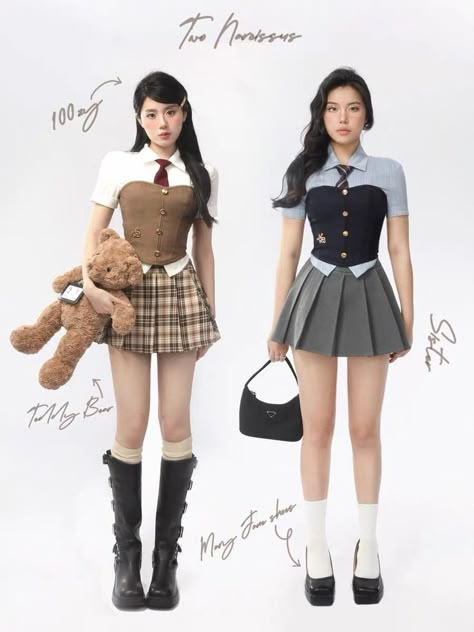 Preppy Kpop Outfits, Aesthetic Cheerleader Outfits, Kpop Survival Show Uniform Ideas, Royale High Uniform Outfit, Preppy Uniform Outfits, Kpop Uniform Outfit, Korean Cheerleader Outfit, Fall Royale High Outfits, Kpop School Outfits