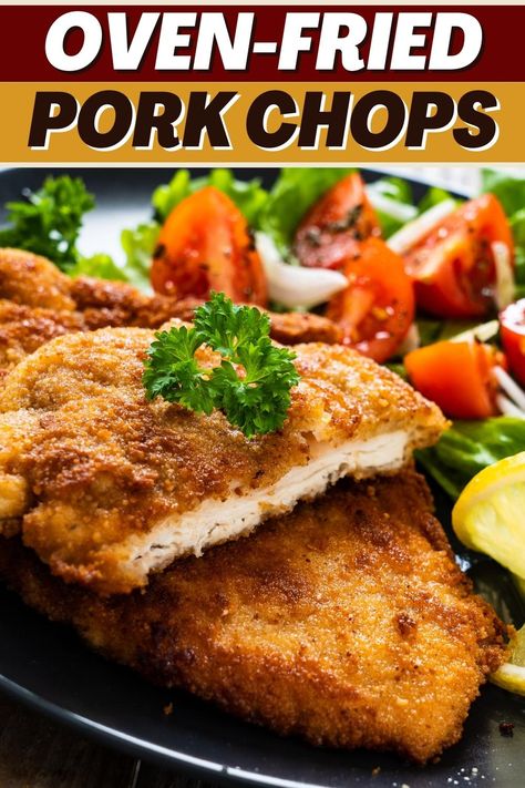 Fried Boneless Pork Chops, Oven Fried Pork Chops, Pork Loin Chops Recipes, Fried Pork Chop Recipes, Pork Loin Ribs, Oven Pork Chops, Pork Dinners, Boneless Pork Chop Recipes, 1950s Food