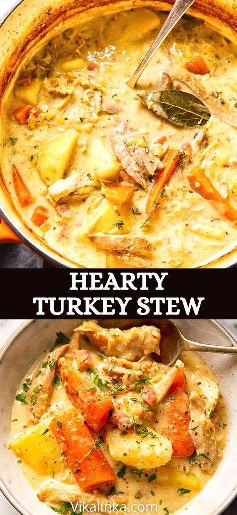 Turkey Stew Recipes, Turkey Casserole Recipes Leftover, Turkey Casserole Recipe, Turkey Stew, Leftover Turkey Soup, Turkey Soup Recipe, Turkey Casserole, Crockpot Turkey, Leftover Turkey Recipes