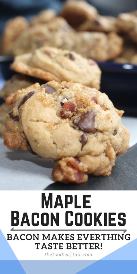 Bacon Molasses Cookies, Chocolate Chip Bacon Cookies, Recipes With Golden Raisins, Baking With Bacon, Dessert With Bacon, Maple Bacon Chocolate Chip Cookies, Bacon Cookies Recipes, Maple Bacon Cookies Recipes, Savoury Cookies Recipes