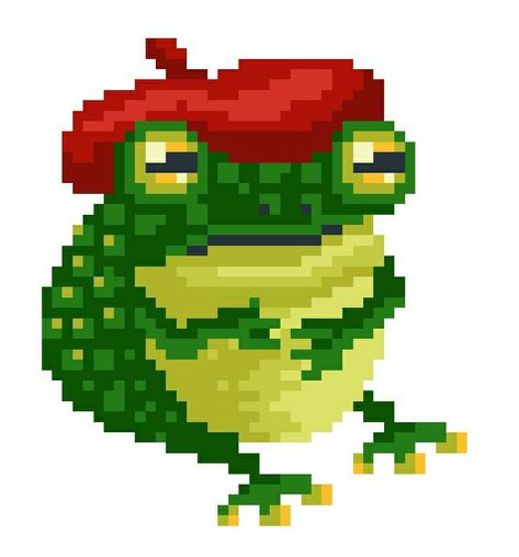 Cottage Core Pixel Art, Frog Pixel Art, Pixel Art Icon, Strawberry Frog, Tupac Wallpaper, Piskel Art, Pixel Art Tutorial, Cool Pixel Art, Pixel Art Characters