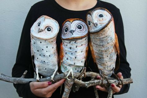 Paper Mache Projects Ideas, Paper Mache Animal Head, Paper Crafts Ideas, Paper Mache Projects, Paper Mache Animals, Paper Mache Clay, Paper Owls, Paper Mache Sculpture, Paper Mache Art