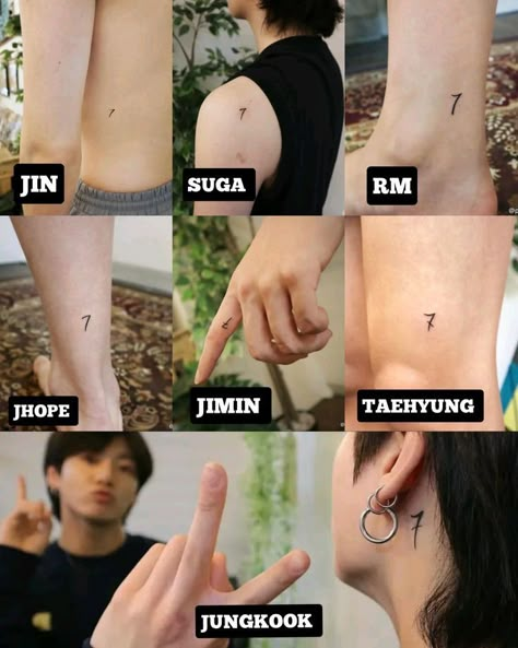 Yoongi 7 Tattoo, Bts 7 Tattoo, Bts Tattoo Ideas, Tattoo Bts, Bts Friendship, Friendship Tattoo, Bts Tattoo, Bts Bg, Bts Wallpaper Desktop