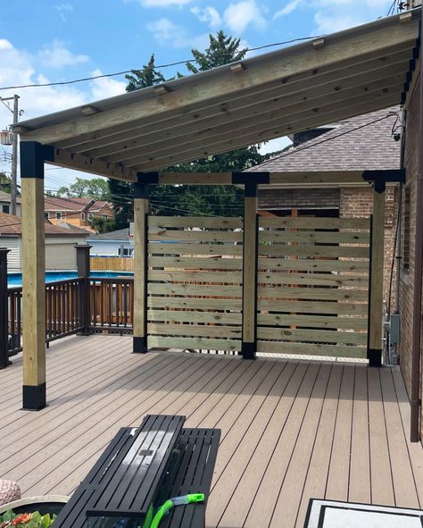 Pergola With Privacy Wall, Pergola Privacy Wall, Deck Privacy Wall, Pergola With Privacy, Pergola Privacy, Privacy Wall On Deck, Us Pics, Pool Pergola, Privacy Wall