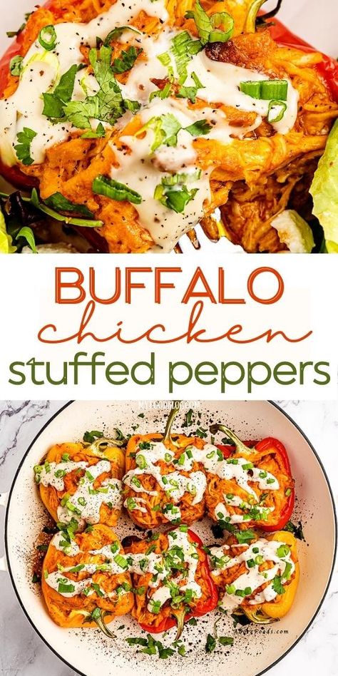 Healthy Dinners On A Budget Families, Low Budget Healthy Meals, Healthy Filling Meals, Buffalo Chicken Stuffed Peppers, Flexitarian Recipes, Easy Buffalo Chicken, Pepper Recipe, Family Dinner Ideas, Stuffed Pepper