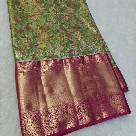 Sravanamasam special semi kanchi pattu sarees Dm for order whatsup 8309874411 or Dm to @hansicollections inbox ⭐⭐⭐⭐⭐ Kanchipuram semi silk sarees with High quality zari, and matching blouse. Latest Collection EXCLUSIVE DESIGNS 🛍️🛍️🛍️🛍️ All over India Delivery Available ✈️🚚 #hansicolletions #halfsaree #halfsareefunction #reels #longgowns #longfrockdesigns #celebritystyle #vintagestyle #trendingnow #treditionallook #treditionallook #best #outfits #celebritystyle #starmaa #pattusarees... Kanchi Pattu Sarees Latest Collection, Pattu Sarees Latest Collection, Semi Silk Sarees, Kanchi Pattu Sarees, Half Saree Function, Long Frock Designs, Best Outfits, Pattu Sarees, Half Saree