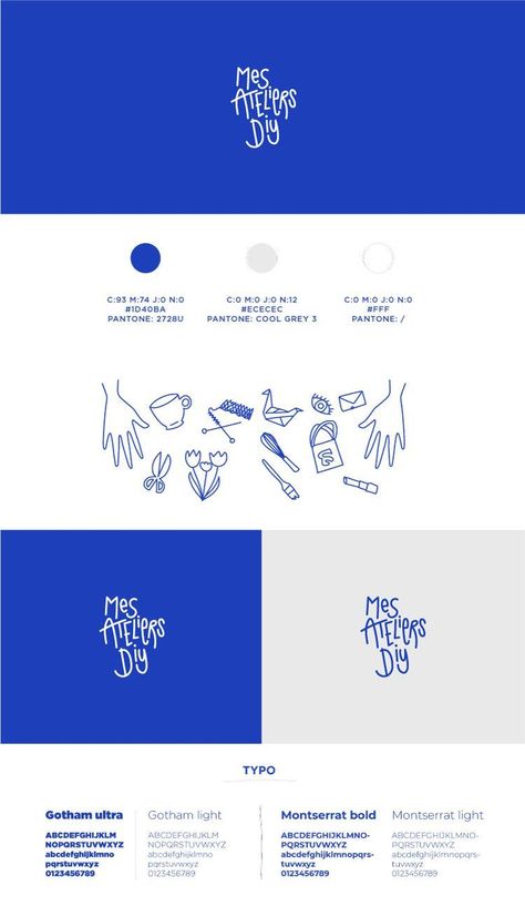 BleuNeon - studio graphistes Nantes Creative Title Design, Blue Website Design Inspiration, Blue And White Branding, Brand Identity Design Layout, Craft Branding, Blue Website Design, Graphic Design Branding Identity, Visual Identity Design Branding, Logo Layout