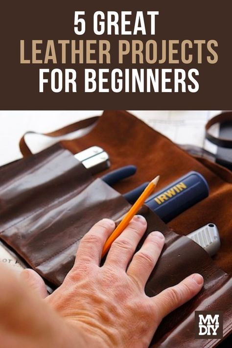 5 Great Leather Projects for Beginners Diy Leather Working, Diy Cookbook, Leather Working Projects, Awesome Woodworking Ideas, Leather Tutorial, Leather Working Patterns, Diy Leather Projects, Leather Craft Projects, Leather Craft Tools