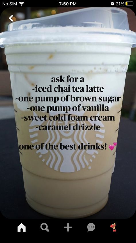 Iced Chai Tea Latte, Iced Chai Tea, Starbucks Secret Menu Recipes, Cold Starbucks Drinks, Secret Starbucks Recipes, Starbucks Drinks Diy, Iced Starbucks Drinks, Coffee Recipes Starbucks, Healthy Starbucks Drinks