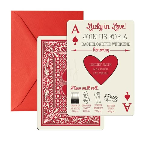 Casino Bridal Shower Invite By Invitation Only, Casino Cards Design, Creative Invitation Card, Invite Layout, Pr Packaging, Wedding Challenge, Anniversary Theme, Card Aesthetic, Flower Girl Card