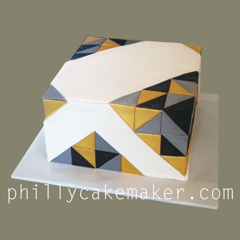 Triangle Cake, Square Cake Design, Rectangular Cake, Square Cake, Cake Decor, Cake Designs, Triangles, Fondant, Cake Decorating