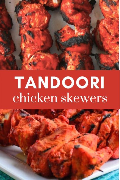 Authentic Tandoori Chicken Recipe, Kebab Salad, Easy Tandoori Chicken, Tandoori Recipes, Chicken Kebab Recipe, Chicken Skewer Recipe, Chicken Bbq, Spicy Chicken Recipes, Naan Recipe