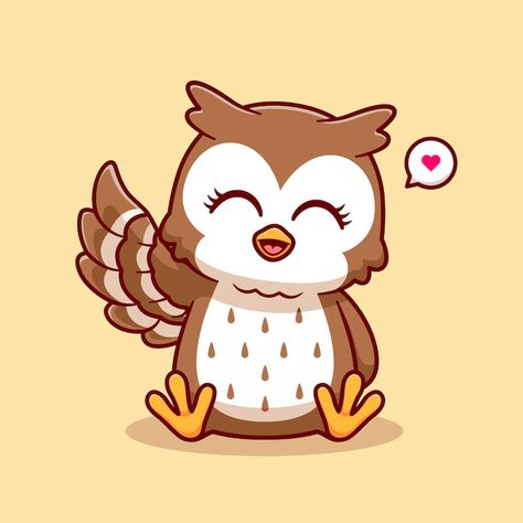 Hand Cartoon, Waving Hand, Cute Owl, Icon Illustration, Graphic Resources, Nature