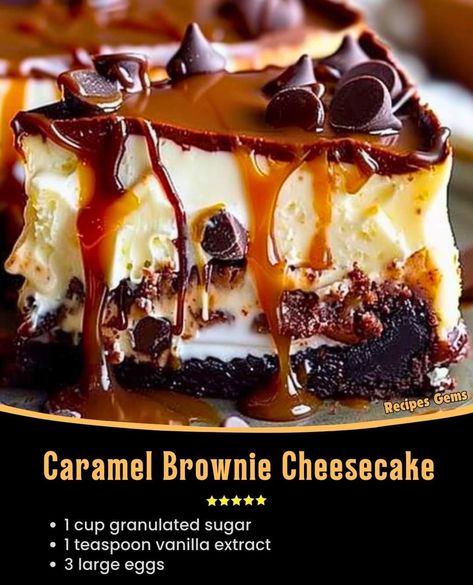 Caramel Brownie Cheesecake, Cheesecake Ingredients, Brownie Cheesecake, Caramel Brownies, Cheesecake Brownies, Cheesecake Desserts, Bar Cookies, Brownie Mix, Fun Baking Recipes