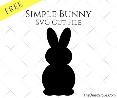 Simple Bunny Silhouette SVG Cut File ⋆ The Quiet Grove Cameo Crafts, Holly Hobby, Easter Svg Files, Spring Banner, Bunny Images, Bunny Silhouette, Spring Svg, Cricket Ideas, Free Svgs