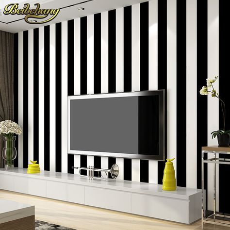 beibehang roll black and white wide stripe wallpaper simple Cross vertical striped wall paper decor for living room background Striped Wallpaper Hallway, Striped Walls Vertical, Grey Striped Wallpaper, Wallpaper Interior, Living Room Background, Stripes Wallpaper, Striped Wallpaper, Wallpaper Decor, Vinyl Wallpaper